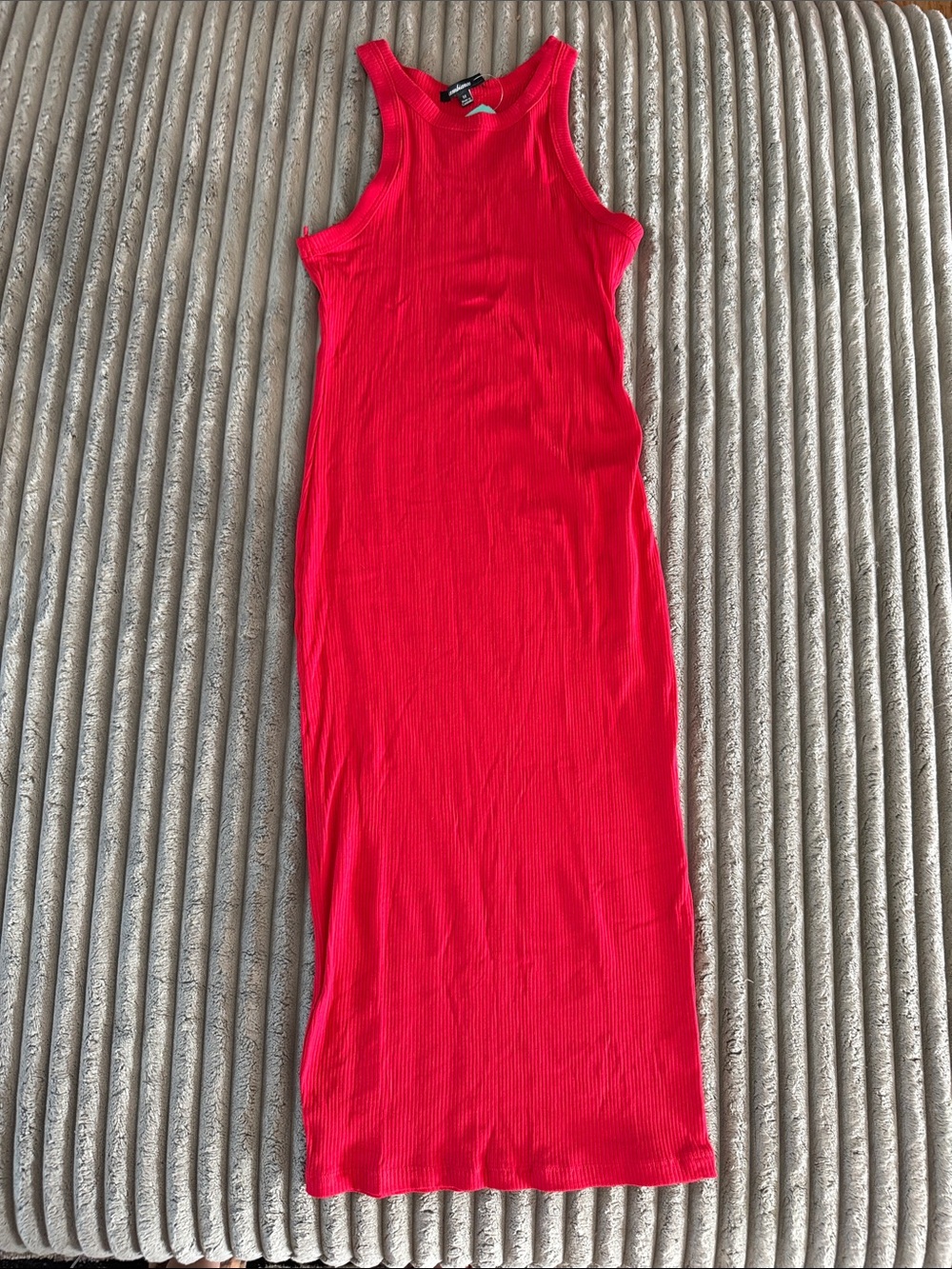 Ambiance Ribbed Midi Dress in Bright Red